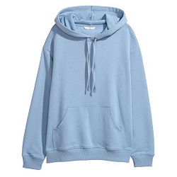  Light Blue Girls' Hooded Sweatshirt 